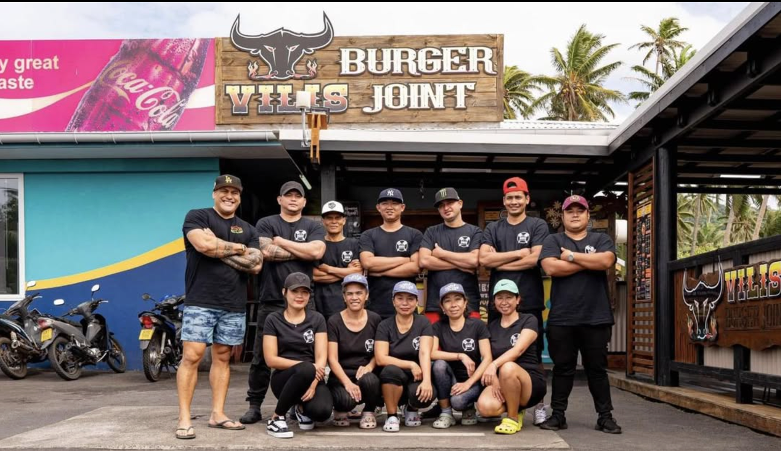 Vili's Burger Joint team outside the shop