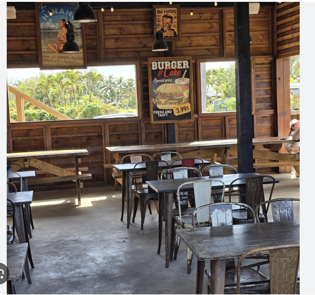 Rustic wooden interior with movie posters