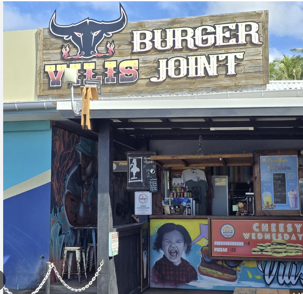Vili's Burger Joint storefront in Matavera